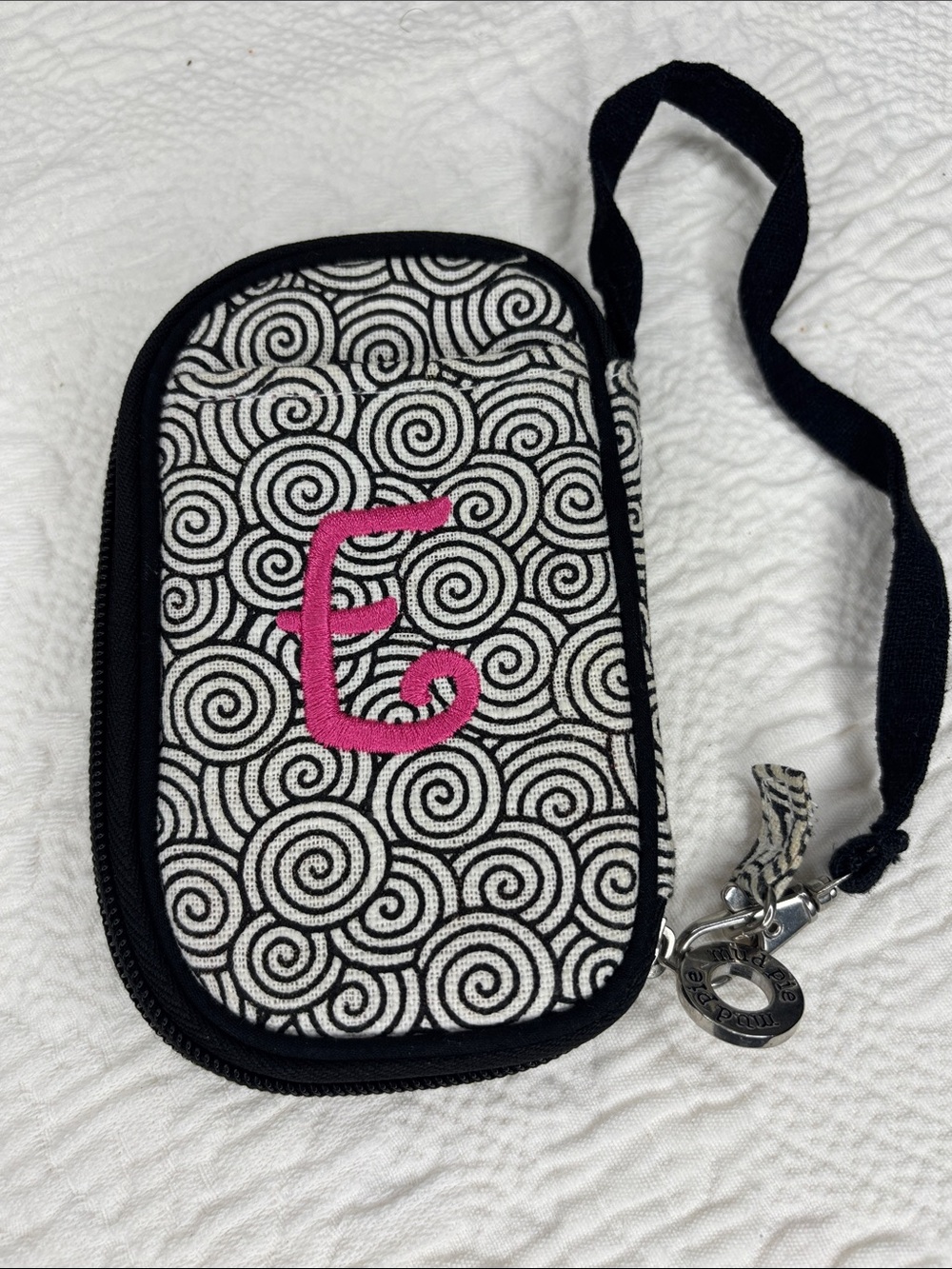 Mud Pie Gifted Initial “E” Swirl Cell Phone Wristlet Case
